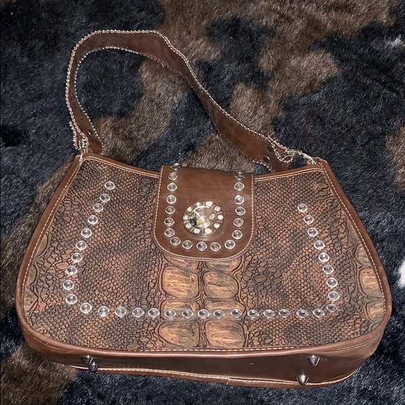 Country Road Handbags - Alligator print studded purse